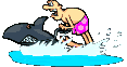 Image gif de faire du jetski avec un requin